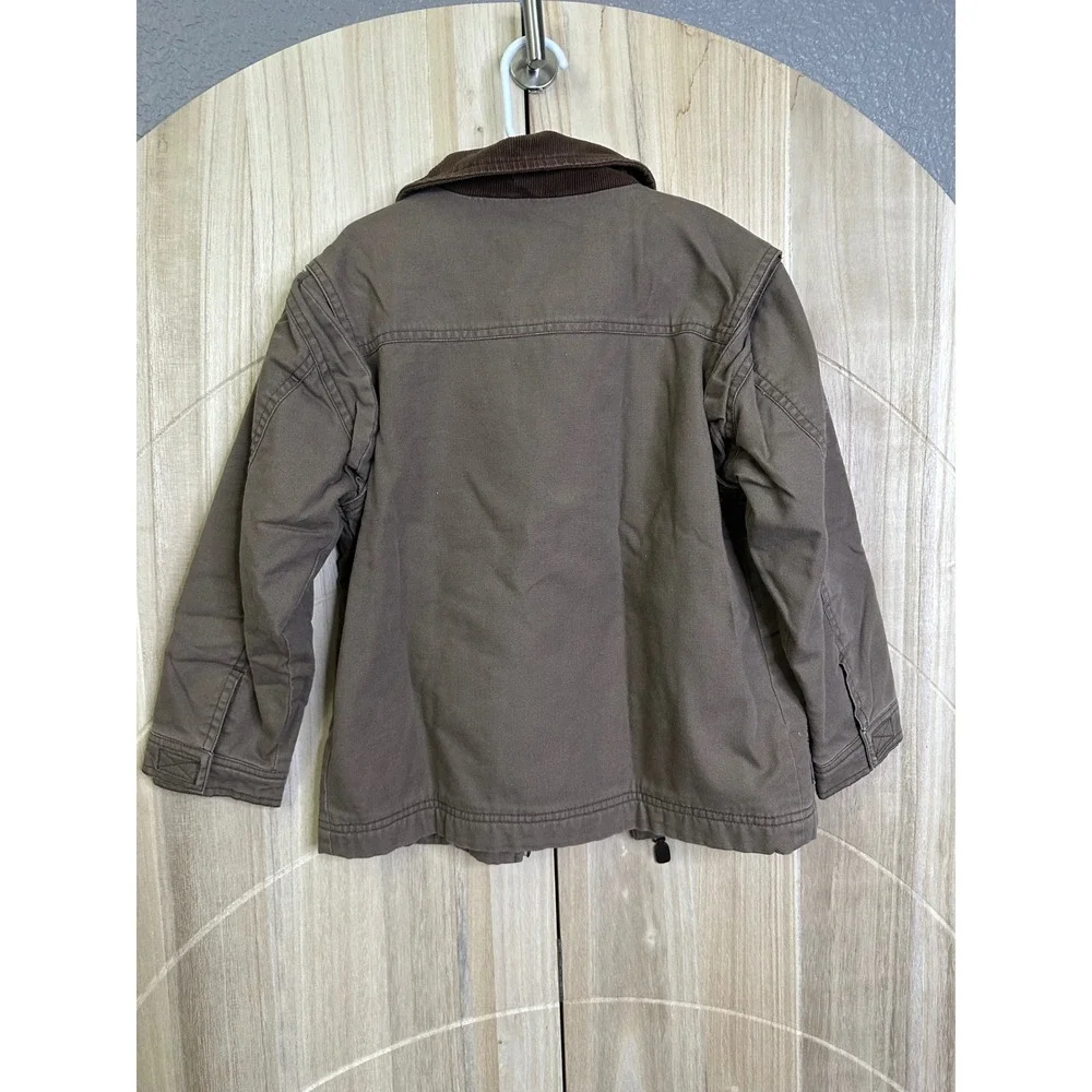 Gymboree‎ Kids Brown barn jacket Canvas Corduroy Collar Coat Jacket Size 6